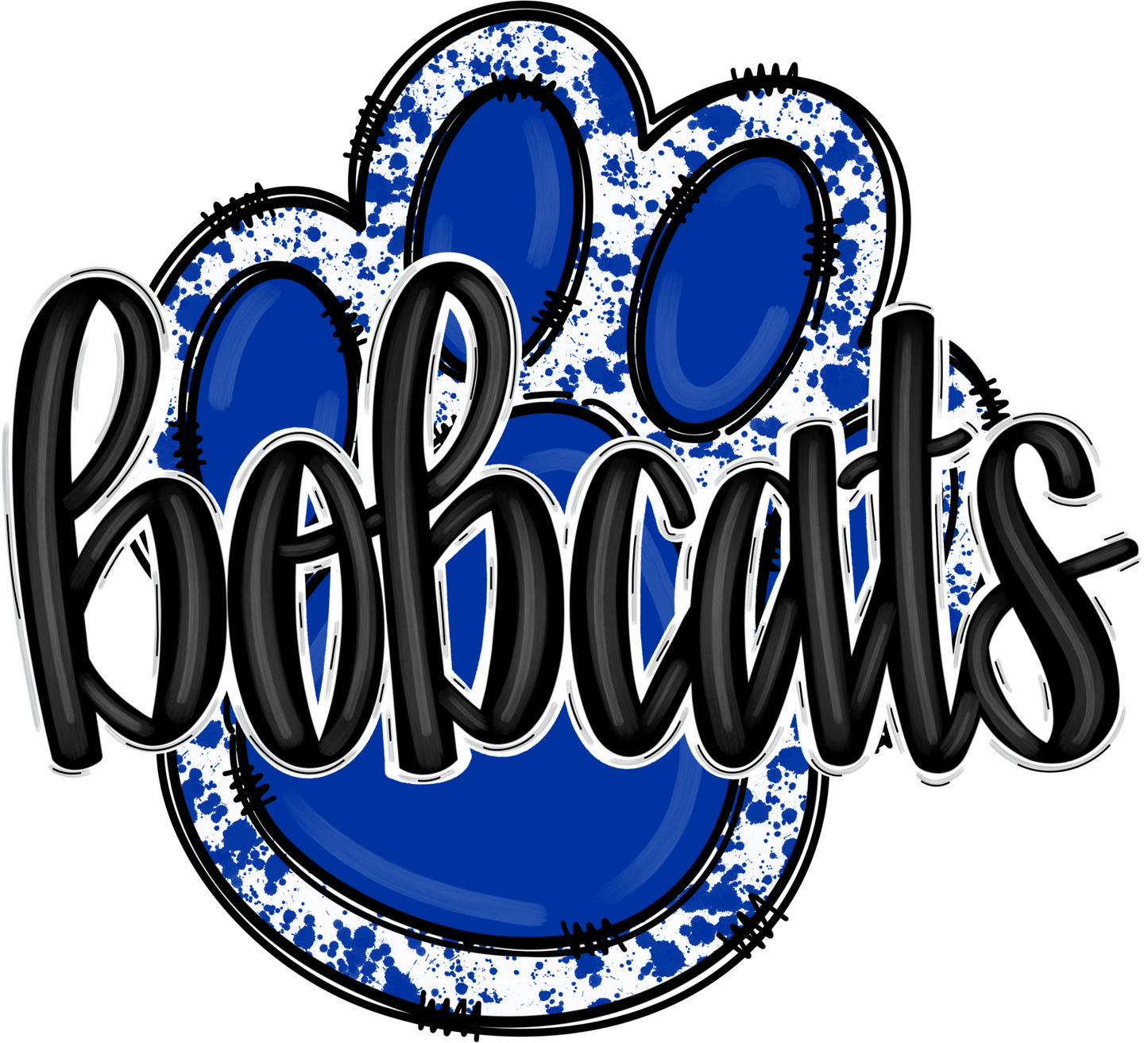 Bobcats Blue White Paw