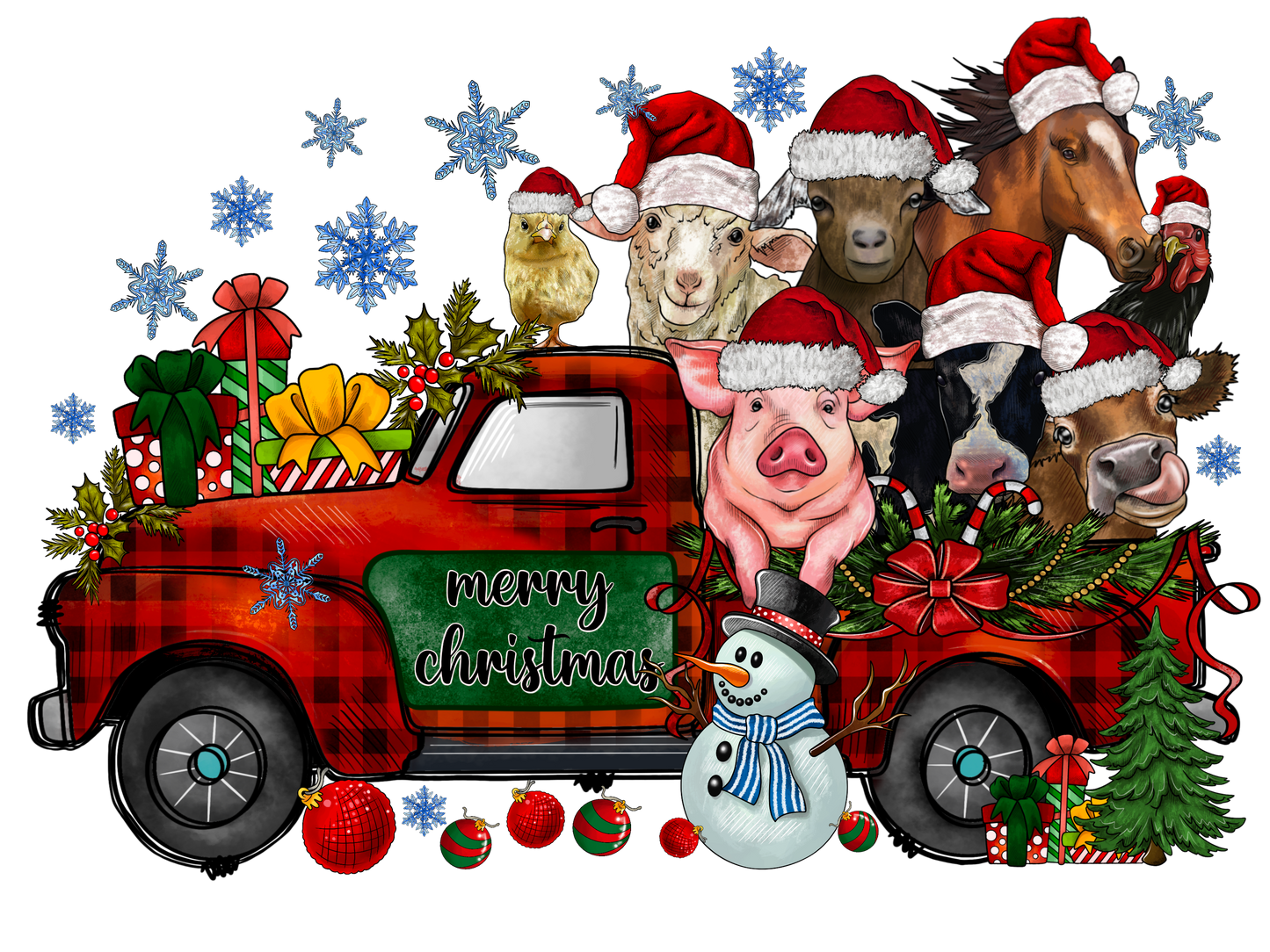 Christmas Farm Animals Truck