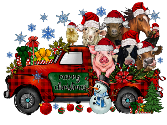 Christmas Farm Animals Truck